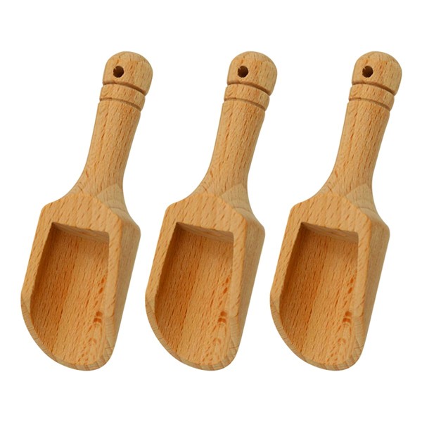 Lotsdonxia Mini Wooden Salt Spoons Smooth-Finished Wooden Spoons Reusable Lightweight