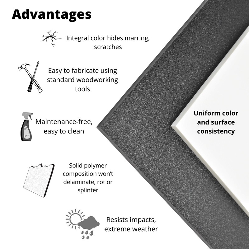 BuyPlastic Black HDPE Boat Board, Marine Grade Plastic Sheet 1/4"