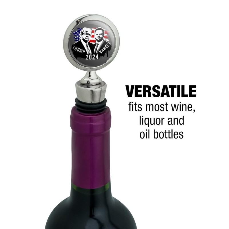 Trump Vance Spray Paint 2024 Wine Bottle Stopper