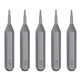 QUARKZMAN Pack of 5 P2 Pentagon Screwdriver Bit 5/32 Inch Hex Shank 28 mm / 1.1 Inch Length Magnetic 5-Point Head Hex Bits S2 Steel Screwdriver Bit for Electric Screwdriver Tools