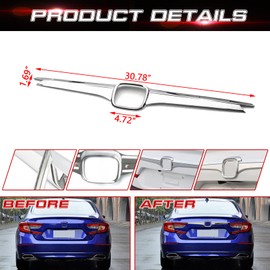 Xotic Tech Exterior Rear Trunk Logo Lid Tail Gate Cover Trim, Chrome, Compatible with Honda Accord Sedan 10th Gen 2018-2022