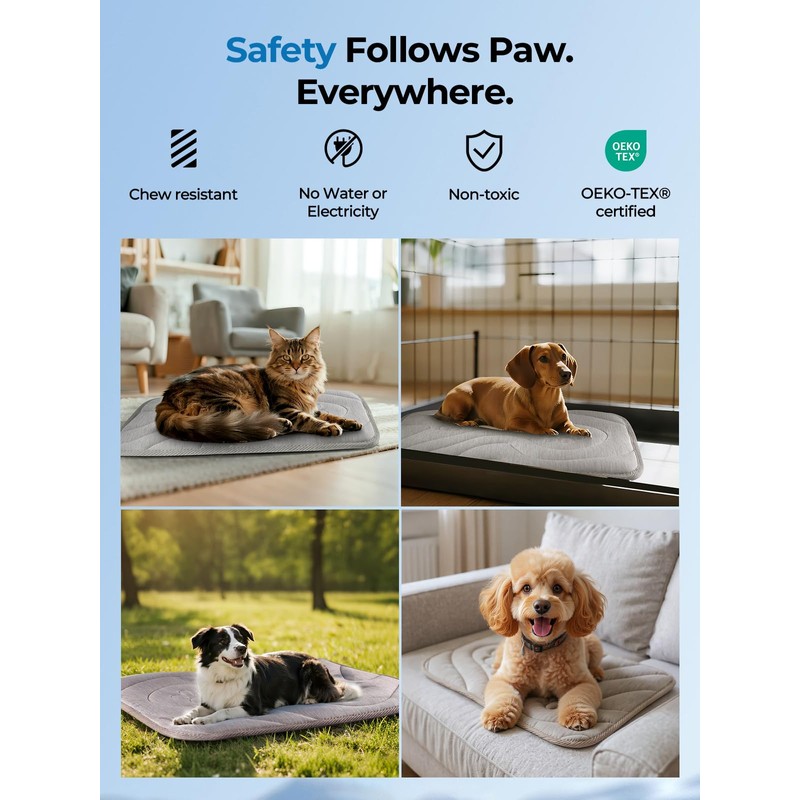 Pawhoo Dog Cooling Mat, Reversible Cool & Warm Pet Orthopedic
