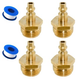 Alsoyixia 4Pcs 1/4" Air Compressor Quick Connect Plug To GHT 3/4" Garden Hose Faucet, for Winterize Blow Out Plug, Garden Hose Fitting