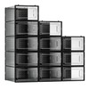 12 Pack Shoe Storage Bins, Clear Plastic Stackable Shoe Organizer