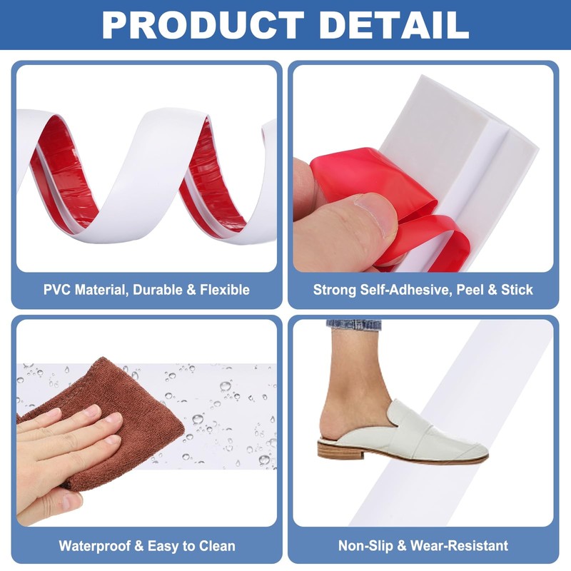 uxcell Floor Transition Strip 6.5ft Self-Adhesive Flooring Edge Trim Strip