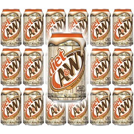 A&W Diet Root Beer, 12 Fl Oz Can, (Pack of 18, Total of 216 Fl Oz)