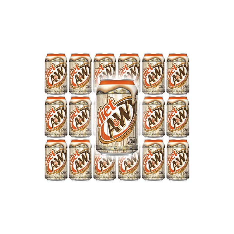 A&W Diet Root Beer, 12 Fl Oz Can, (Pack of