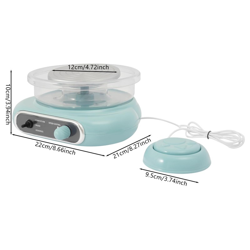 Electric Pottery Wheel Machine with Pedal Switch, Mini Pottery Wheel