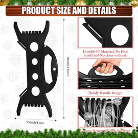 Sliner 6 Pcs Christmas Lights Storage Holder Light Cord Wind up Storage Organizer Extension Cord Organizer Wire Reel Cord Storage Reel for Outdoor Holiday Extension Rope Garland Tree Lights (Black)