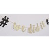 We Did It Gold Glitter Banner, Graduation Party Sign Bunting