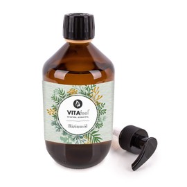 VitaFeel Castor Oil - 100% Pure Cold Pressed Oil, Native Ph. Eur., 500 ml, Eyelash Serum, Hair Oil, Natural Hair Care