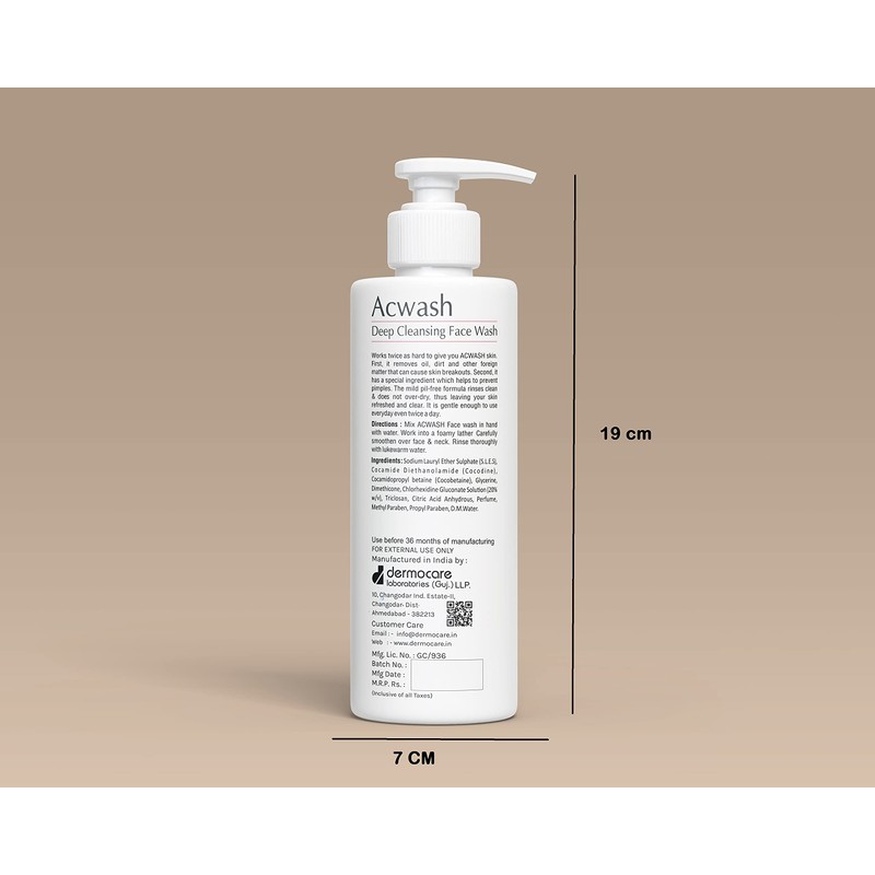 Acwash Deep Cleansing Anti Bacterial Face Wash (200ml)