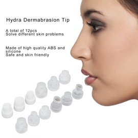 Hydra Dermabrasion Tip, Pack of 12 Hydra Facial Dermabrasion Tips, Deep Cleansing, Microdermabrasion, Replacement Heads for Skin Beauty