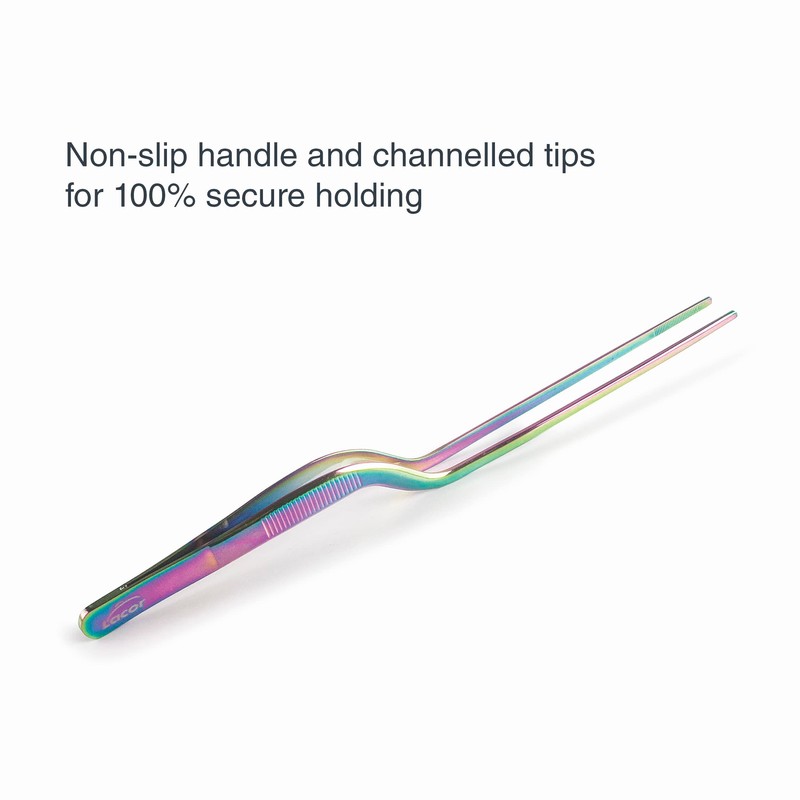 Lacor - 62873 - Rainbow Precision Plating Kitchen Tweezers, 18/10