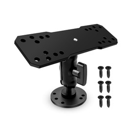 Aluminum Fish Finder Mount Compatible with Garmin Lowrance Humminbird, 4.3In Adjustable Short Arm with 1.5In C Size Ball Adapters, Depth Finder Holder wiht AMPS for Marine Boat Kayak Pontoon Canoe