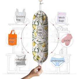 Moanlor Art Lemon Plastic Bag Holder,Grocery Bag Holder Organizer Storage for Plastic Bags Groceries Store 23" x 9"