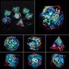 ARUOHHA DND Dice Set Resin Sharp Edges Dice with Box,