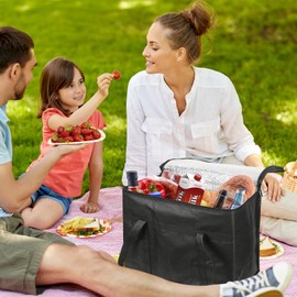 30L Cooler Bag, Portable Lunch Bag with Zipper, Food Cooler Bag, Bags Large Thermal Insulation Picnic Bag, Large Soft Cooler Bag Great for Outdoor/Camping/BBQ/Picnic