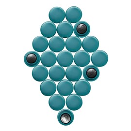 Small Green Planning Office Magnets for Fridge, Whiteboard, Noticeboard, Filing Cabinet - Pack of 24