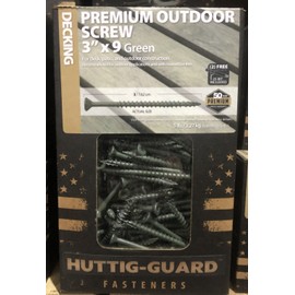 Huttig-Guard 5 Lbs.  Huttig-Guard 3” x #9 Pro Outdoor Decking Screw T-25 Star Drive Green