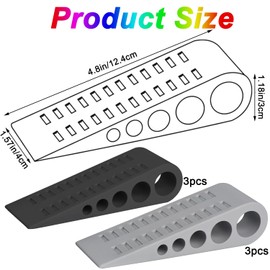 Mtxorvix Rubber Door Stoppers, 3pcs Door Stopper, Wedges for Bottom of Door, Heavy Duty Rubber Door Stops, No-Slip Stackable Door Stop Wedge Doorstop Work Well on All Surfaces Wedge (Grey)