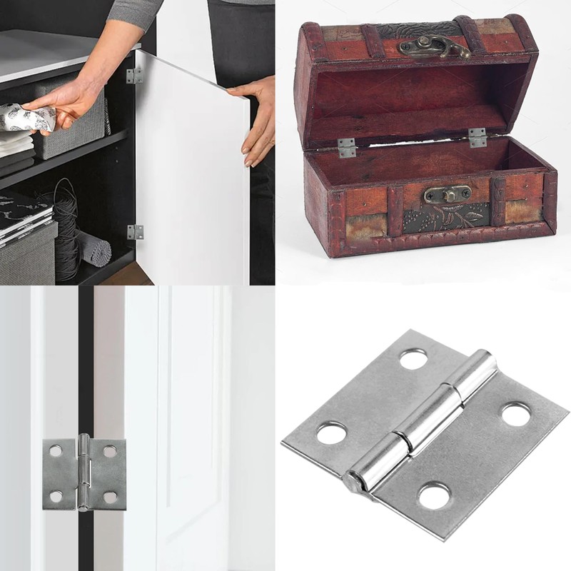 PDETVEO 20PCS 1 Inch Folding Butt Hinges, Stainless Steel Cabinet