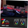 KOMBIUDA 1pair USB-Powered Computer Speakers RGB Lighting Omnidirectional Sound Portable