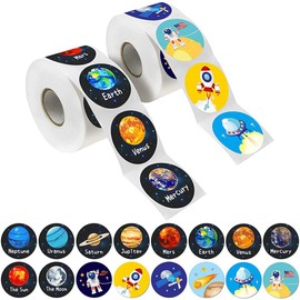 1000PCS Solar System Planet Stickers for Kids Realistic Planet Outer Space Stickers Planet Party Decoration Teacher Reward Encouragement Motivational Sticker for Solar System Party Educational