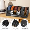 Belt Organizer for Closet and Drawer 6 Compartment Bamboo Tie