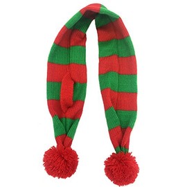 Cat Christmas Scarf Costume for Small Pets Puppy,Red Green Stripe Small