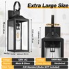 Yolsunes Black Dusk to Dawn Outdoor Wall Lantern, 19" Large