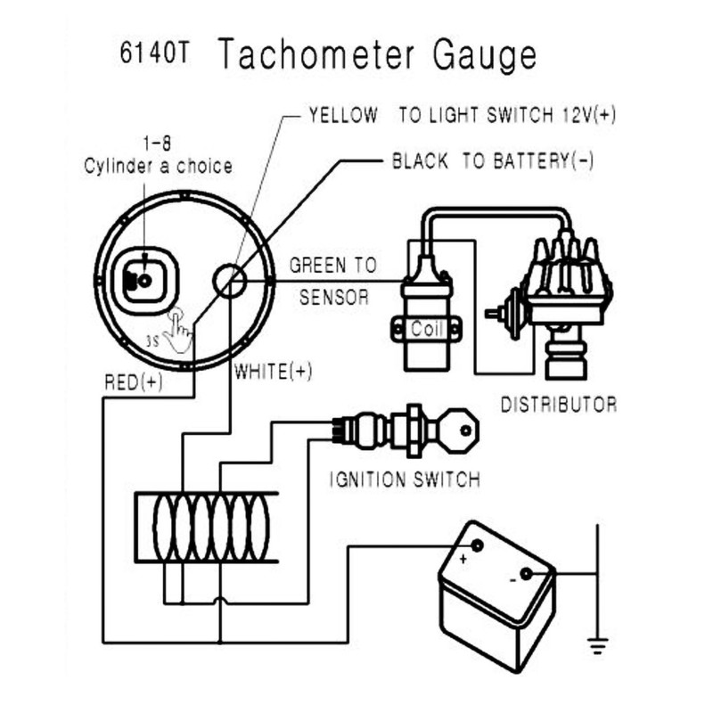 Tachometer Tach Gauge with Black Holder Cup for Auto Car