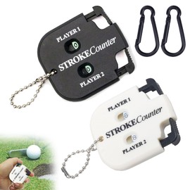 afhgdjr Pack of 2 Golf Result Counters, Scorer Counters, Divot Tool, Golf Indicator, Disc Golf Impact Counter, Hand Counter for Players, We Also Insert 2 Carabiners (Black and White)