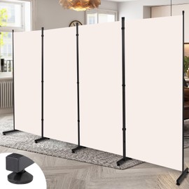 Room Divider 6FT 2 Panel Privacy Screen, 136'' Wide Fabric Indoor Room Divider Wall Divider for Room Separation, Portable Room Partitions and Dividers Freestanding Temporary Wall Room Separators