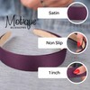 Motique Accessories 1 Inch Satin Hard Headband for Women and