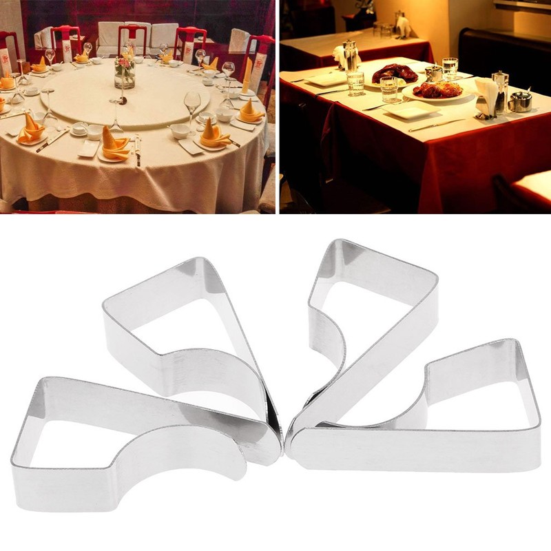 WOWOWO Table Cloth Clips 4Pcs Stainless Steel Table Cloth Tablecloth