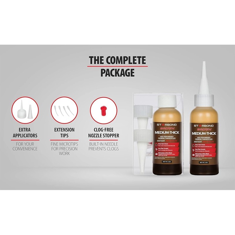 STARBOND 2 oz Black & 2 oz Brown Medium-Thick Super