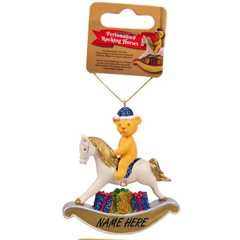Suki Christmas Rocking Horse Glittered Christmas Tree Decoration - Customise