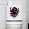 Feather Flower Butterfly Toilet Cover Sticker Decals,Spring Flower Leaf Butterfly