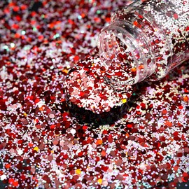 Christmas Glitter, 100 g Christmas Art Glitter Sequins, for Epoxy Resin, Laser Snowflake Christmas Tree Flakes for Nails, Face, Makeup, Body, Glitter Festival Decoration (SD-12)