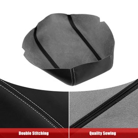 KBH Front Center Console Armrest Cover Replacement for Ford Explorer 2011-2019, Vinyl Leather Arm Rest Skin Upholstery, Anti-Scratch, Black-Gray Stitch (Leather Part Only)