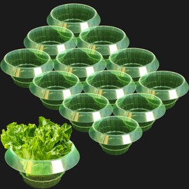 FULEIYA Slug Snail Plant Collars Planting Rings 12 Pack, 7in Green Round Grow Rings, Plastic Garden Cloches to Protect Plants from Snails & Slugs, Deep Watering Transports Nutrients to Plant Roots