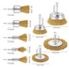 Yokuni 9 Piece Wire Brush Drill Set, Brass Coated Wire