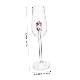 PartyKindom Glasses with Inner Rose Design - Elegant Wine Glasses for Weddings - Birthdays Parties and Special Celebrations Idea