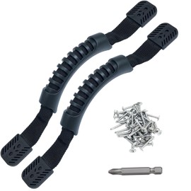 Yluvaok Kayak Pad Eye & Kayak Handle, 10Pcs Nylon Bungee Deck Loops with 20 Screws & Replacement Handles for Multi-Brand Boats, Canoes Accessories,Luggage (Pad Eyes & Kayak Handles, 2)