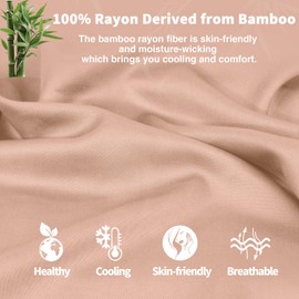 Homiest 100% Viscose Derived from Bamboo Fabric by The Yard, 98 Inch Wide Blush Pink Fabric Soft & Cooling Cloth Fabric, Silky Lining Fabric for Wedding Dress, Clothing Making, DIY Crafts (2 Yards)