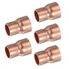 PATIKIL 5Pcs Copper Reducer 1/2" x3/8" ID Reducing Copper Coupling