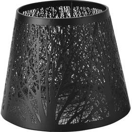 Luxshiny Hollow Metal Lamp Shade, Tree Shadow Lamp Shade Drum Lamp Shades for Home Floor Table (Black)