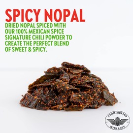 CHUZA Spicy Dried Nopal Slices, Spicy Nopal Mexican Snacks Dried Fruit, Mexican Candy for Adult and Children, Natural Dried Nopal, 2 Pack