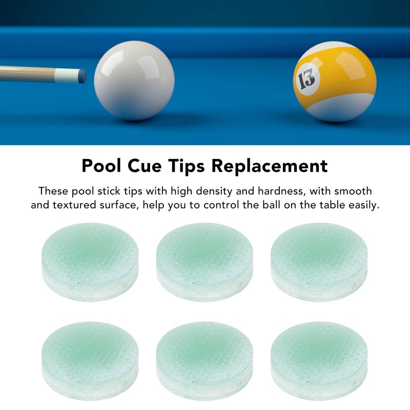 6pcs Billiard Pool Cue Tips 14mm Crystal Pool Cue Tips